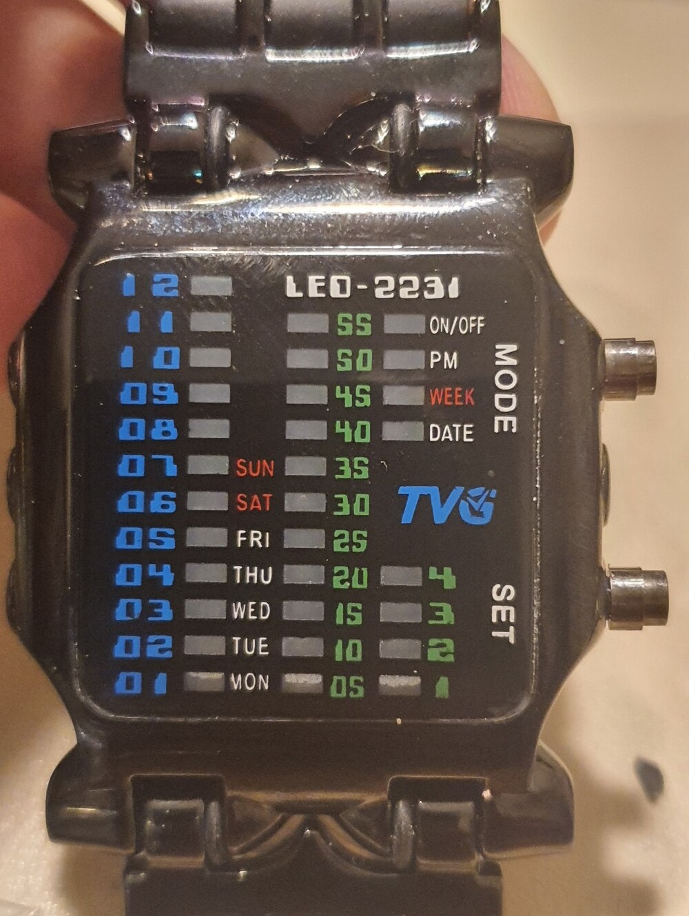 10/$20 TVG LED-2231 Multi-Color Display Men's Watch